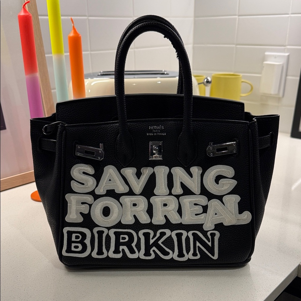 Black Birkin 25 Style Bag - Customized - Not Hermes